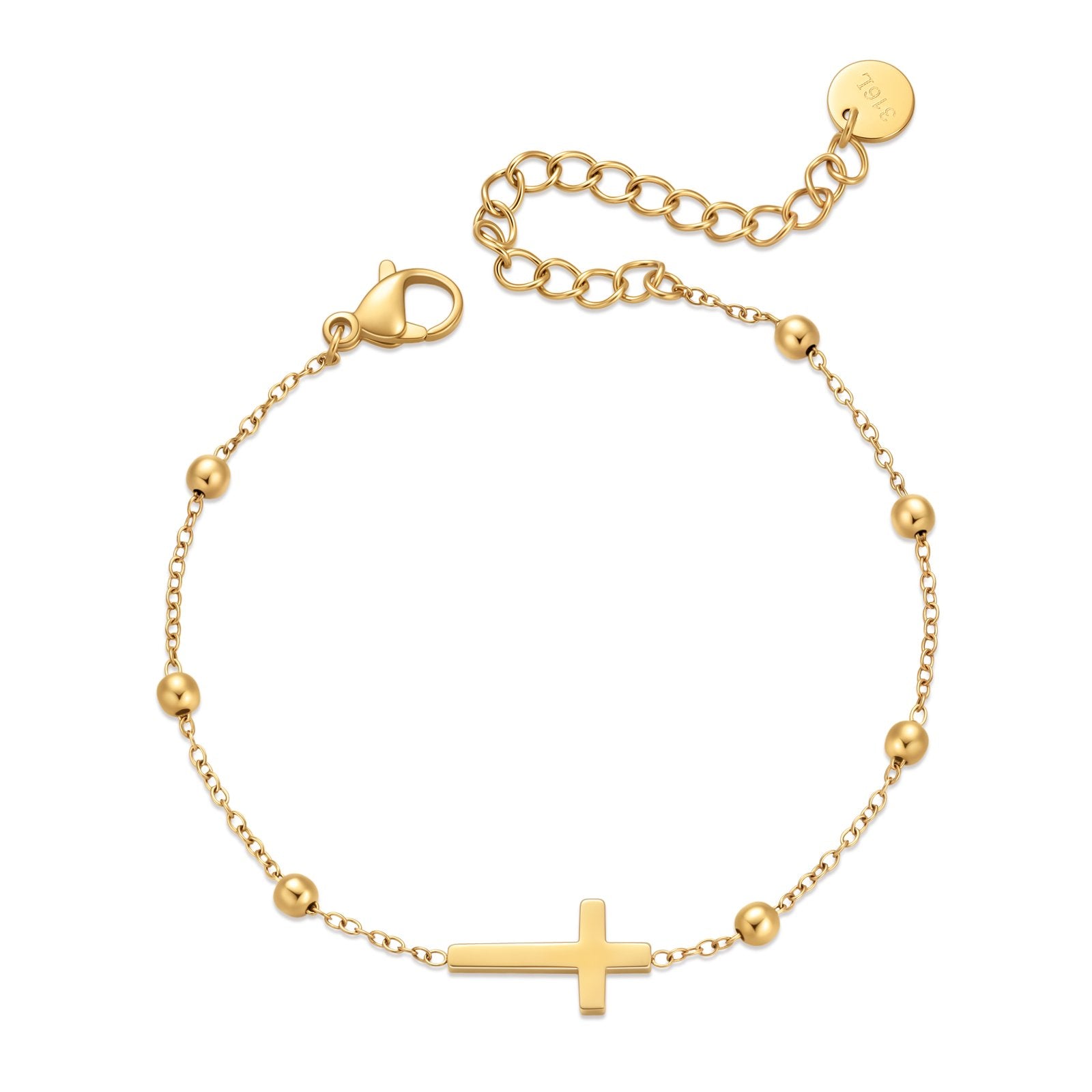 Minimalist Beaded Cross Bracelet