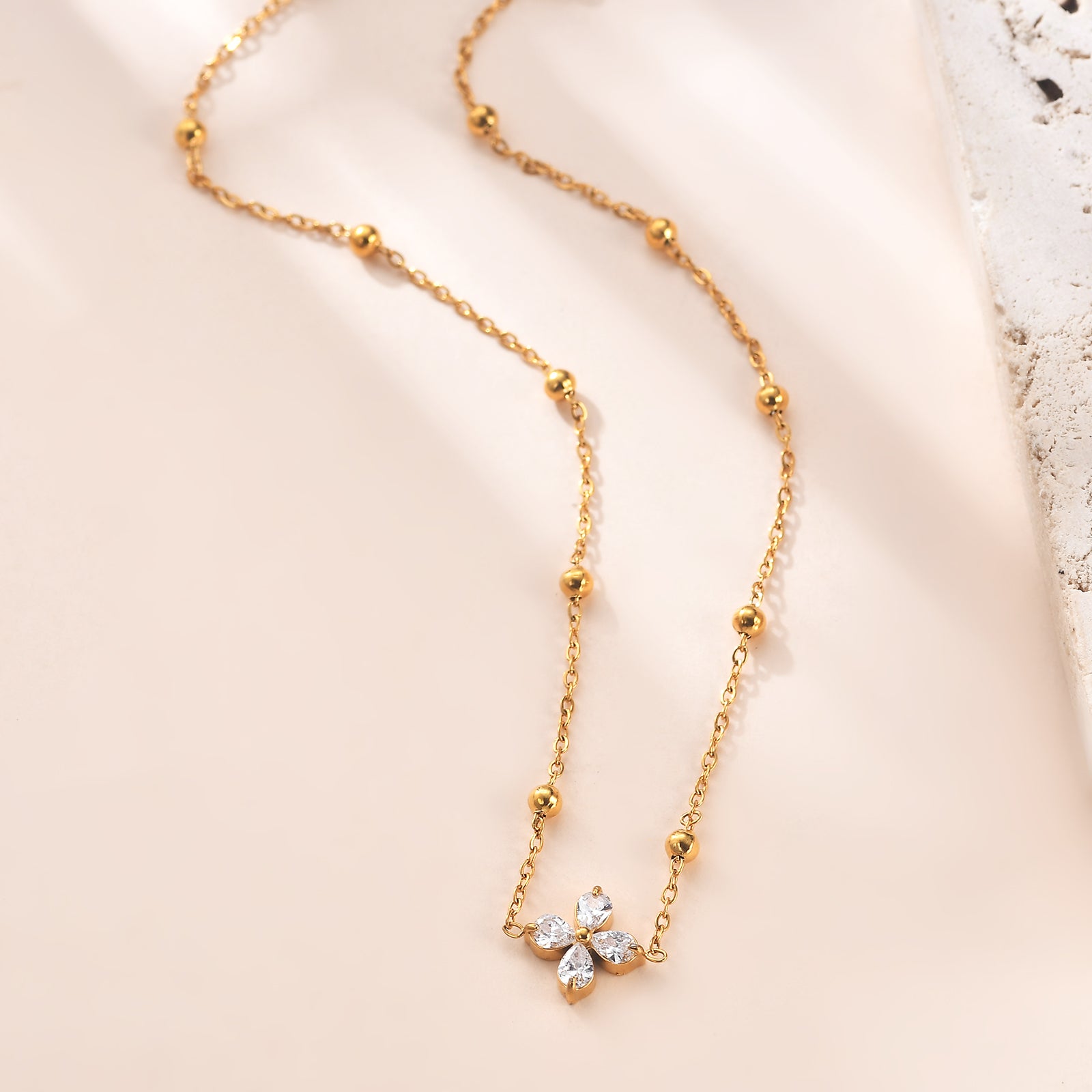 CZ Petal Necklace