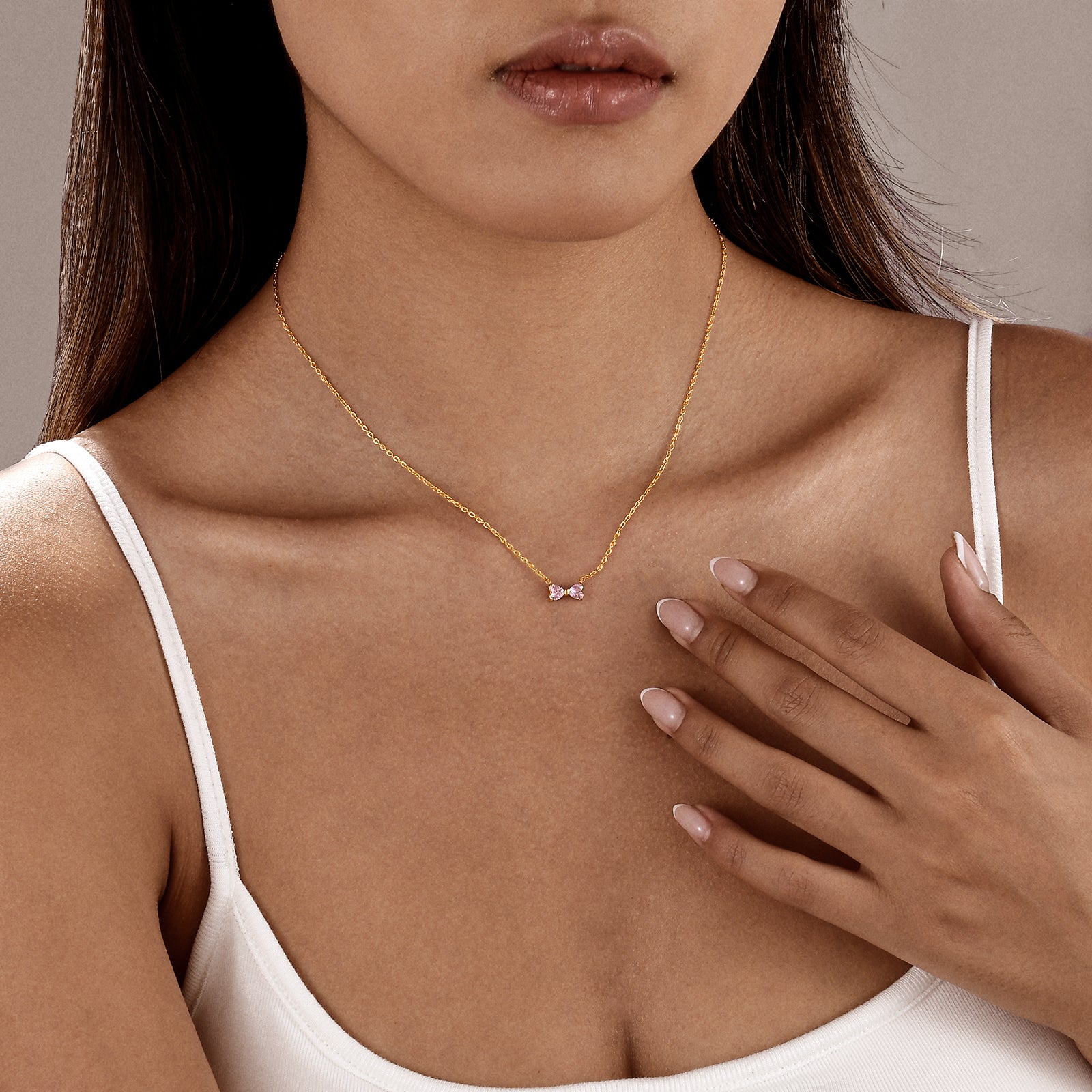 Pink Bow Necklace