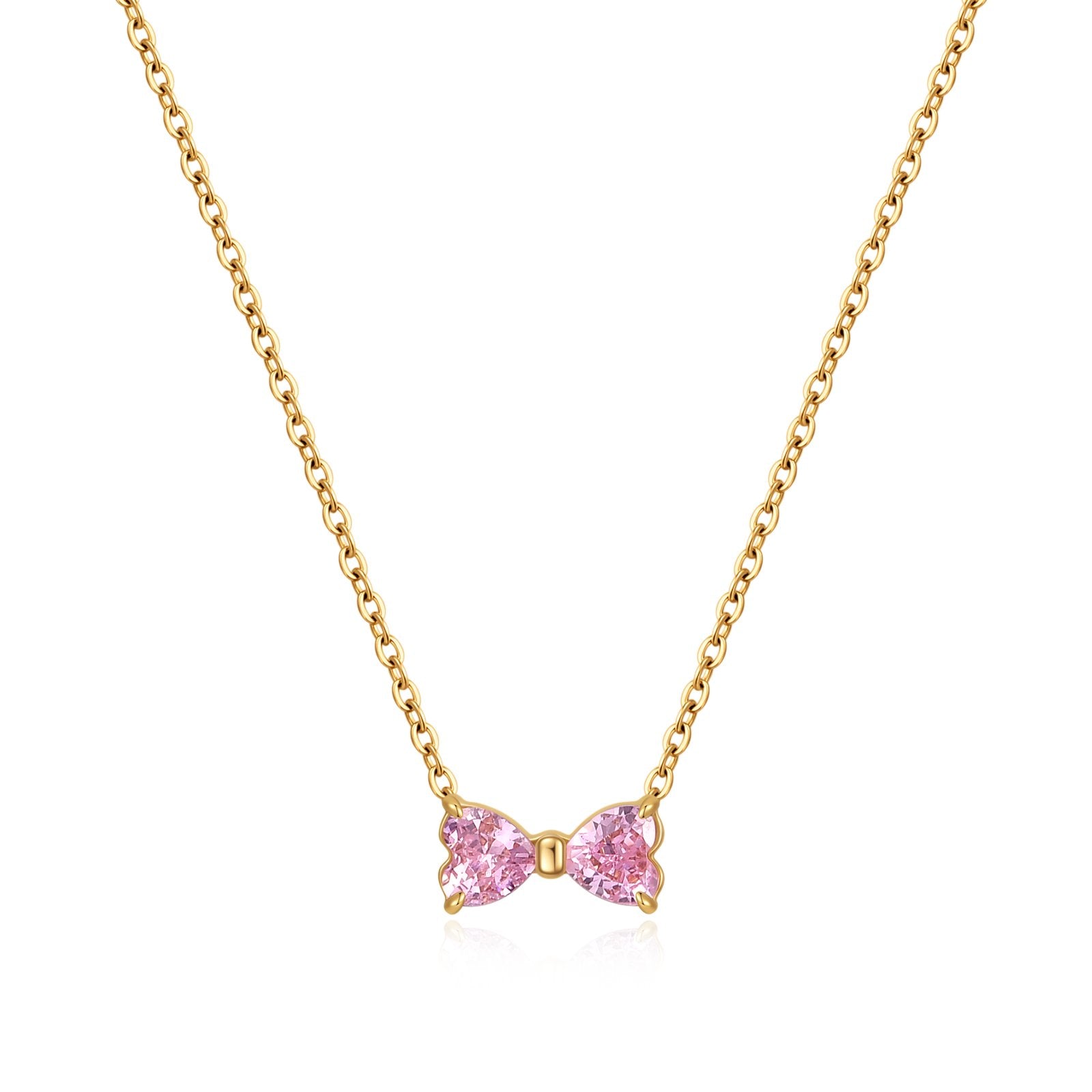 Pink Bow Necklace