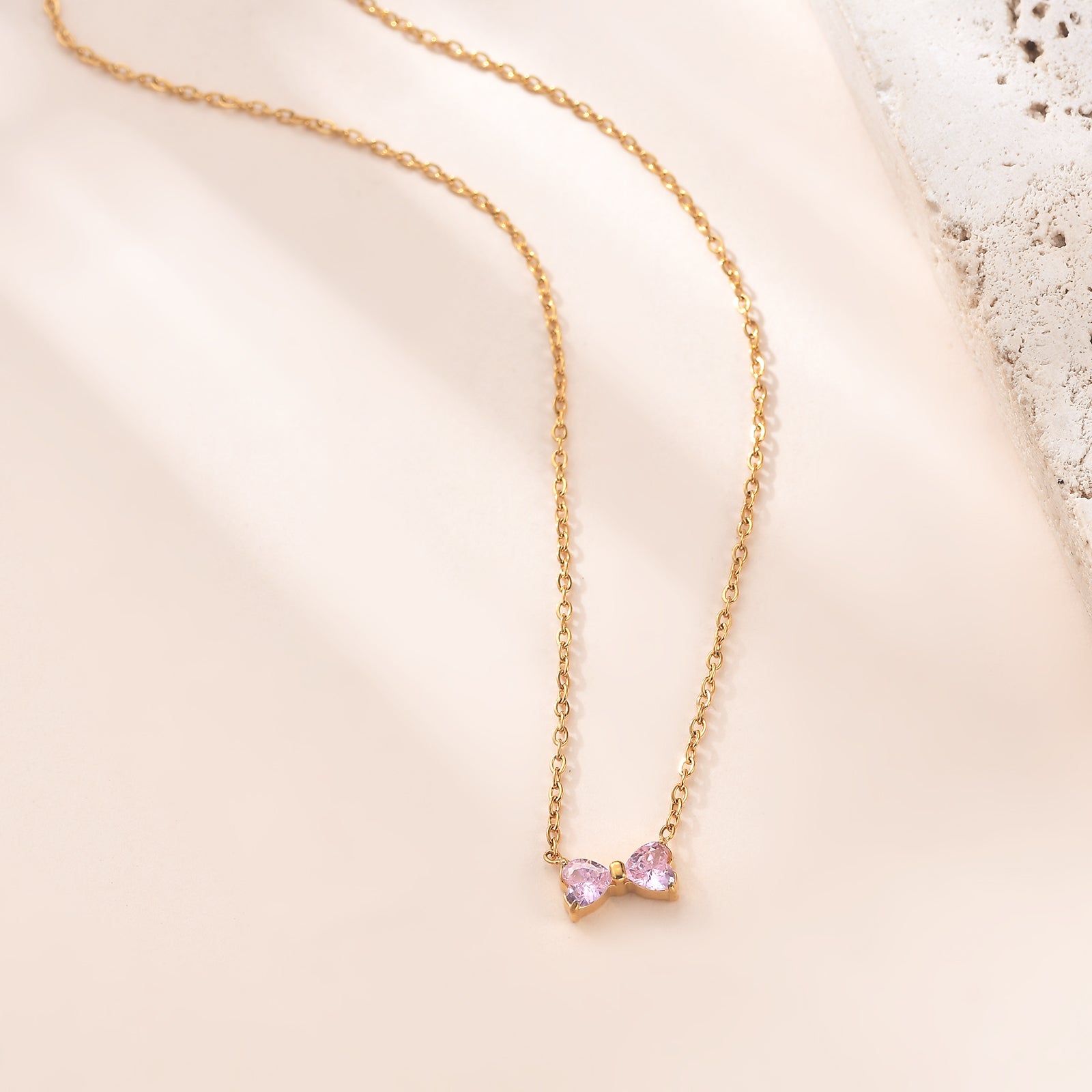 Pink Bow Necklace