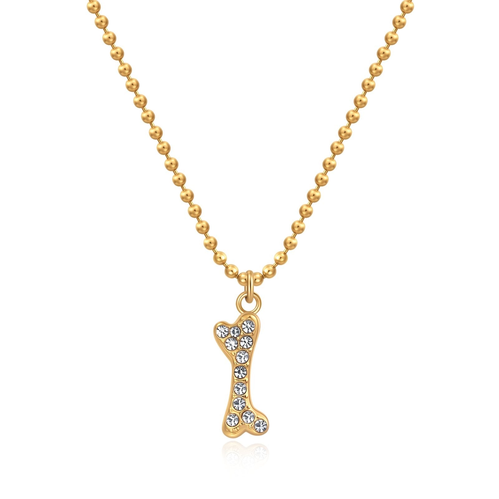 Pave CZ Bone Necklace