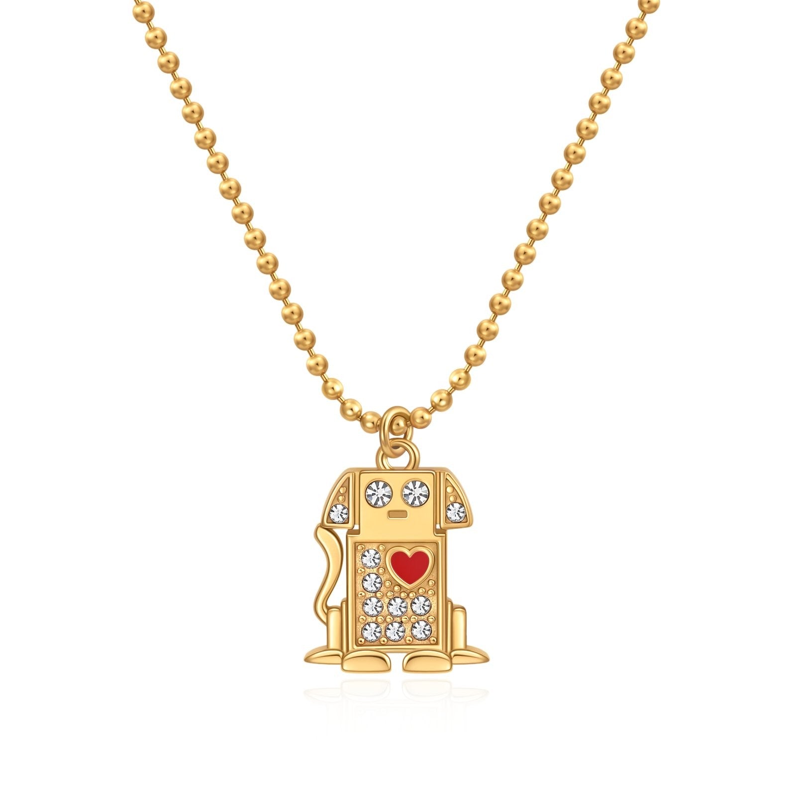 Cute Dog Heart Necklace