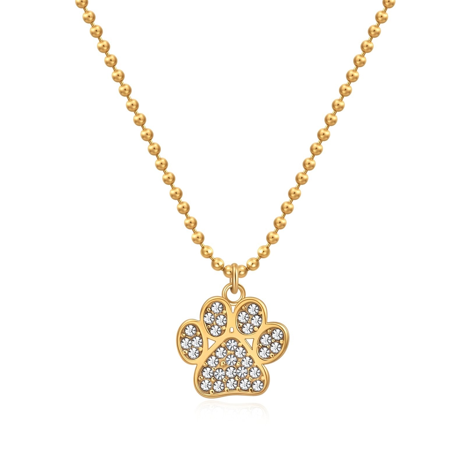 Sparkling Puppy Paw Print Necklace