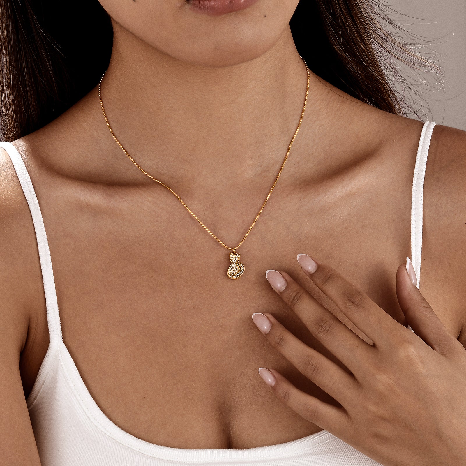 Pave Cat Necklace