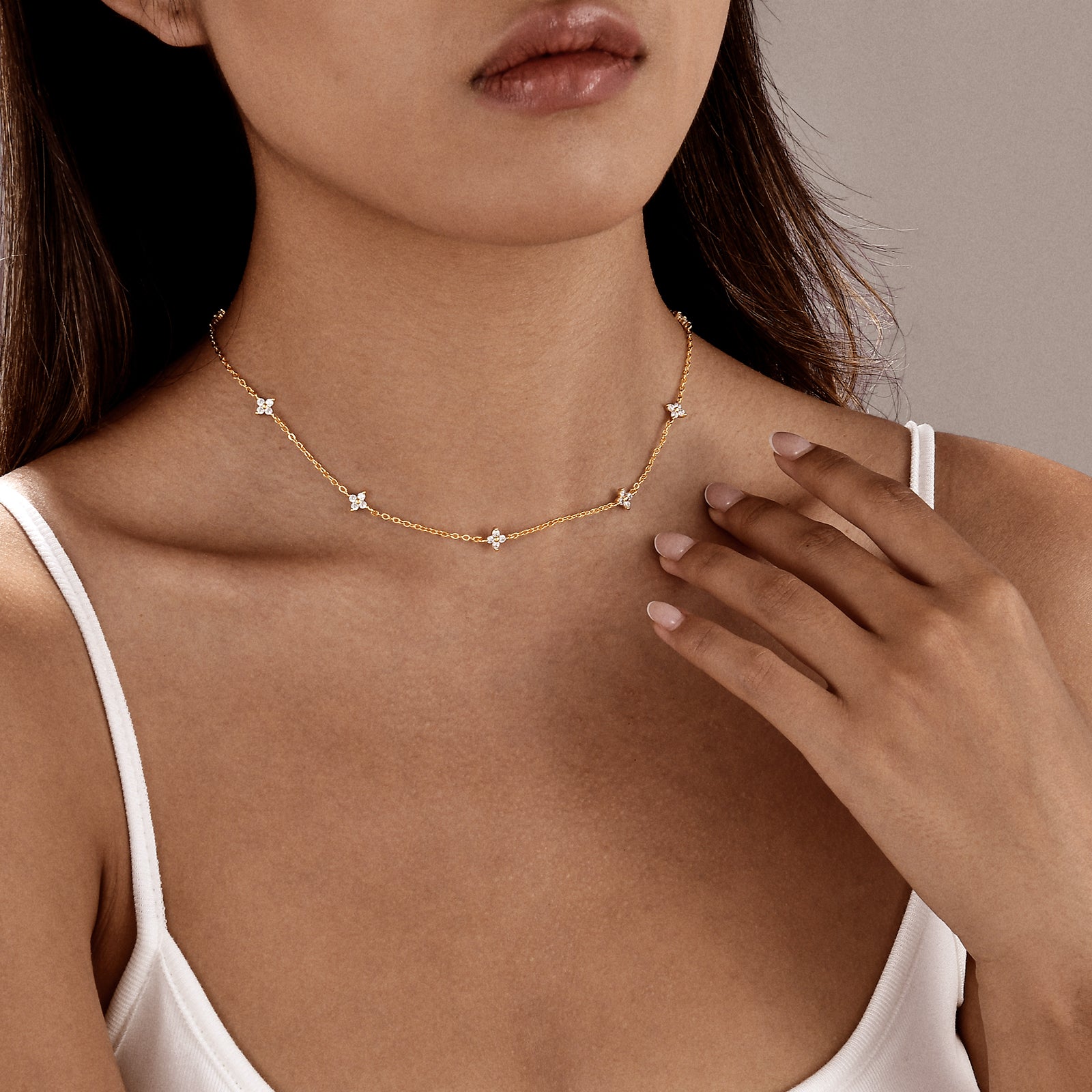 Sparkling Four-leaf Clover Necklace