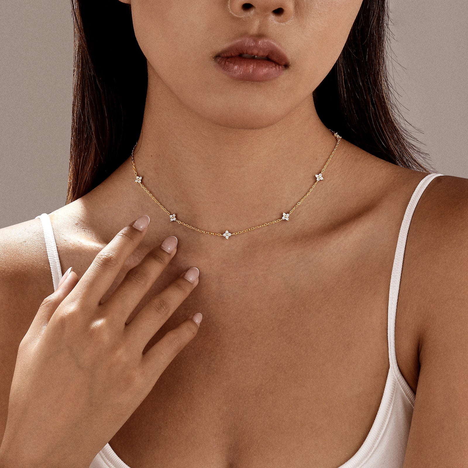 Sparkling Four-leaf Clover Necklace