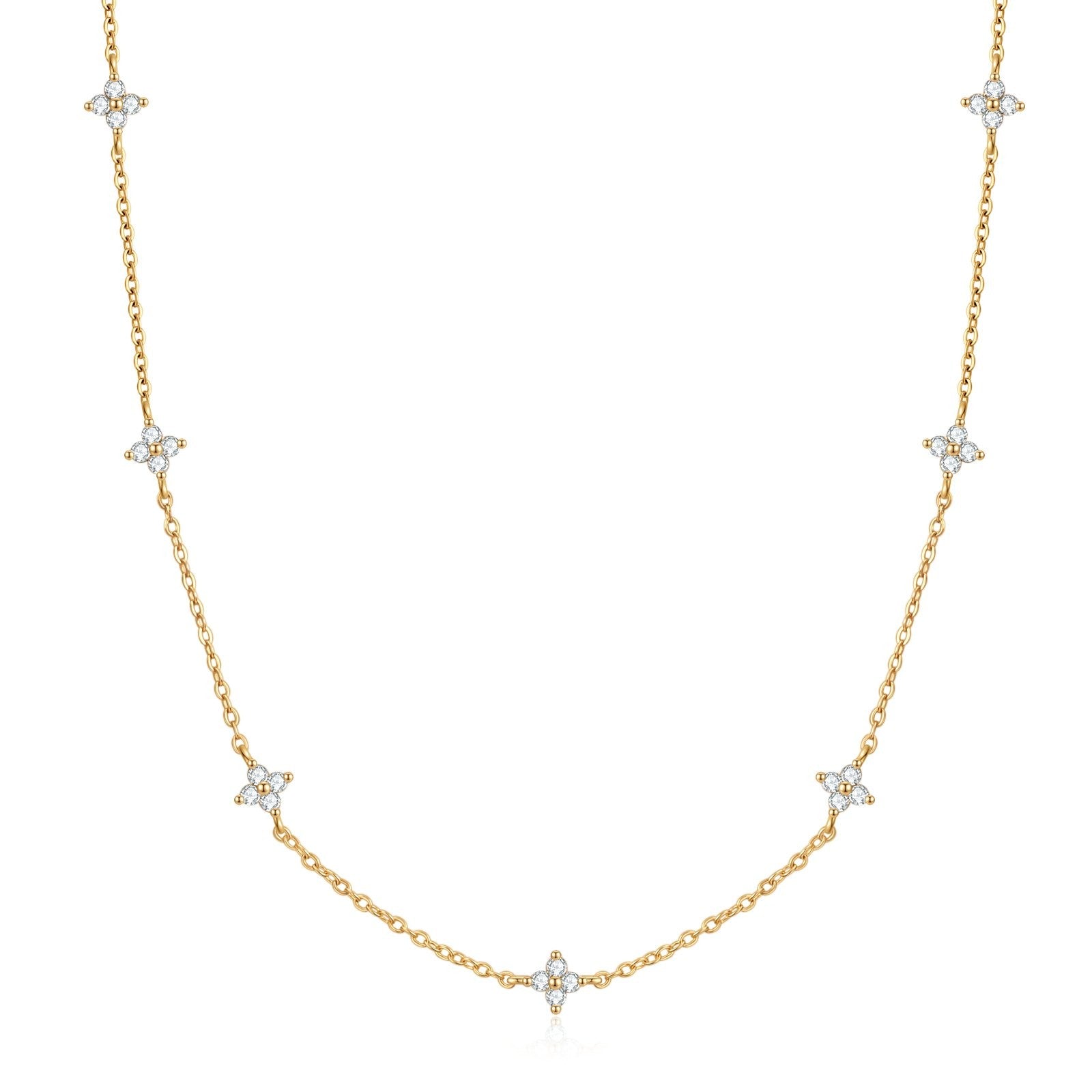 Sparkling Four-leaf Clover Necklace