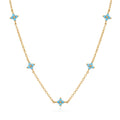 Blue Turquoise Four-leaf Clover Necklace