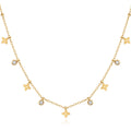 Zircon Four-leaf Clover Tassel Necklace