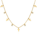 Cross Tassel Zircon Necklace