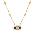 Enigmatic Dark Green Evil Eye Necklace