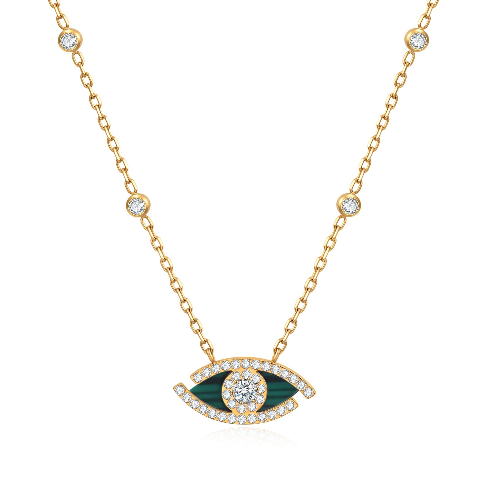 Enigmatic Dark Green Evil Eye Necklace