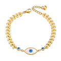 Evil Eye Laurel Leaf Bracelet