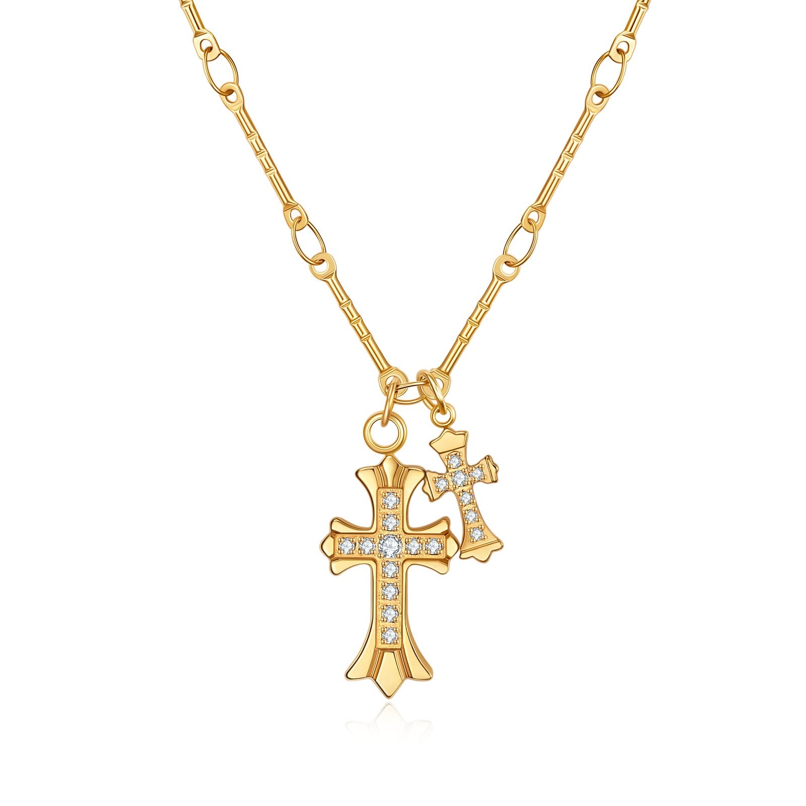 Sacred Vow Double Cross Necklace
