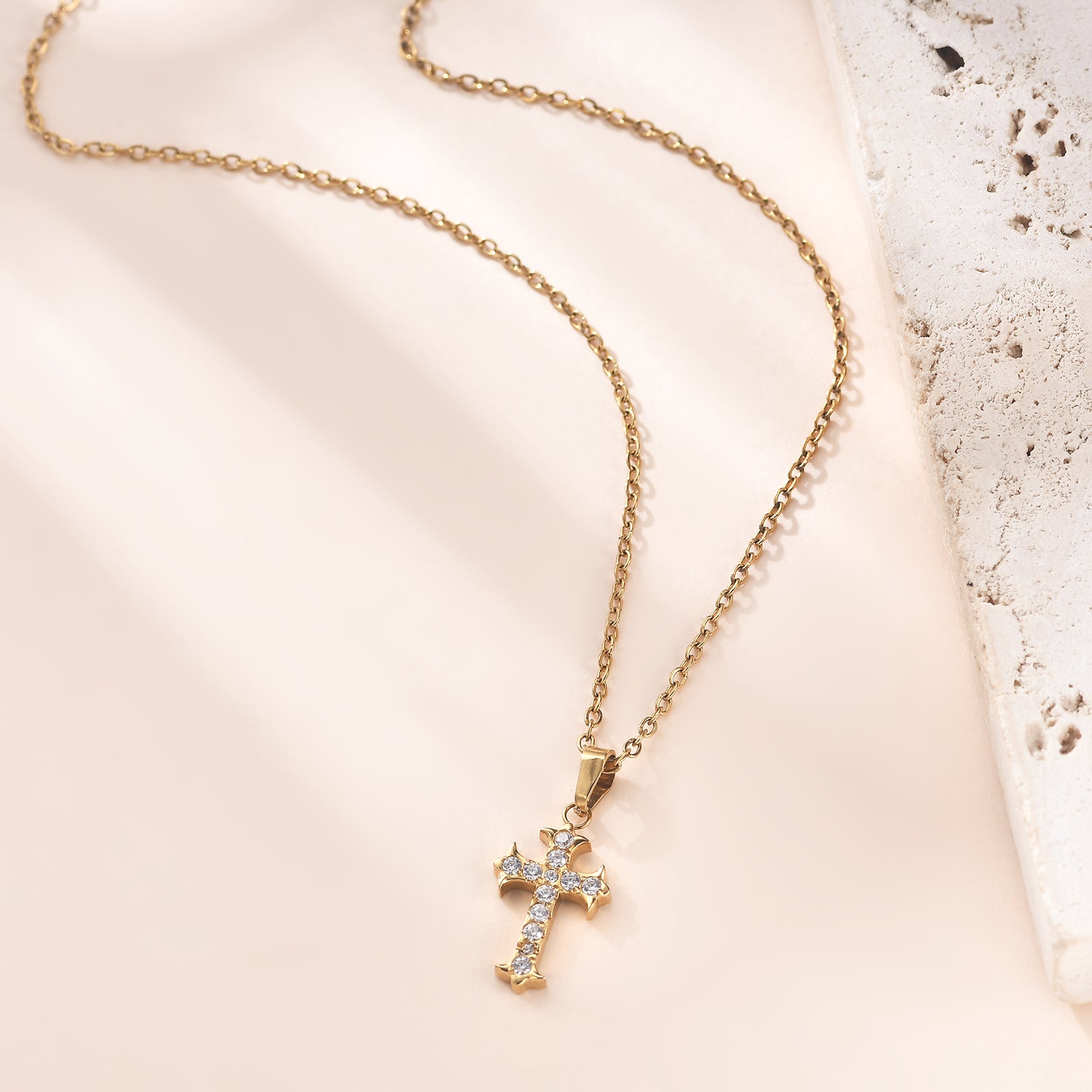 Glimmering Faith Cross Necklace