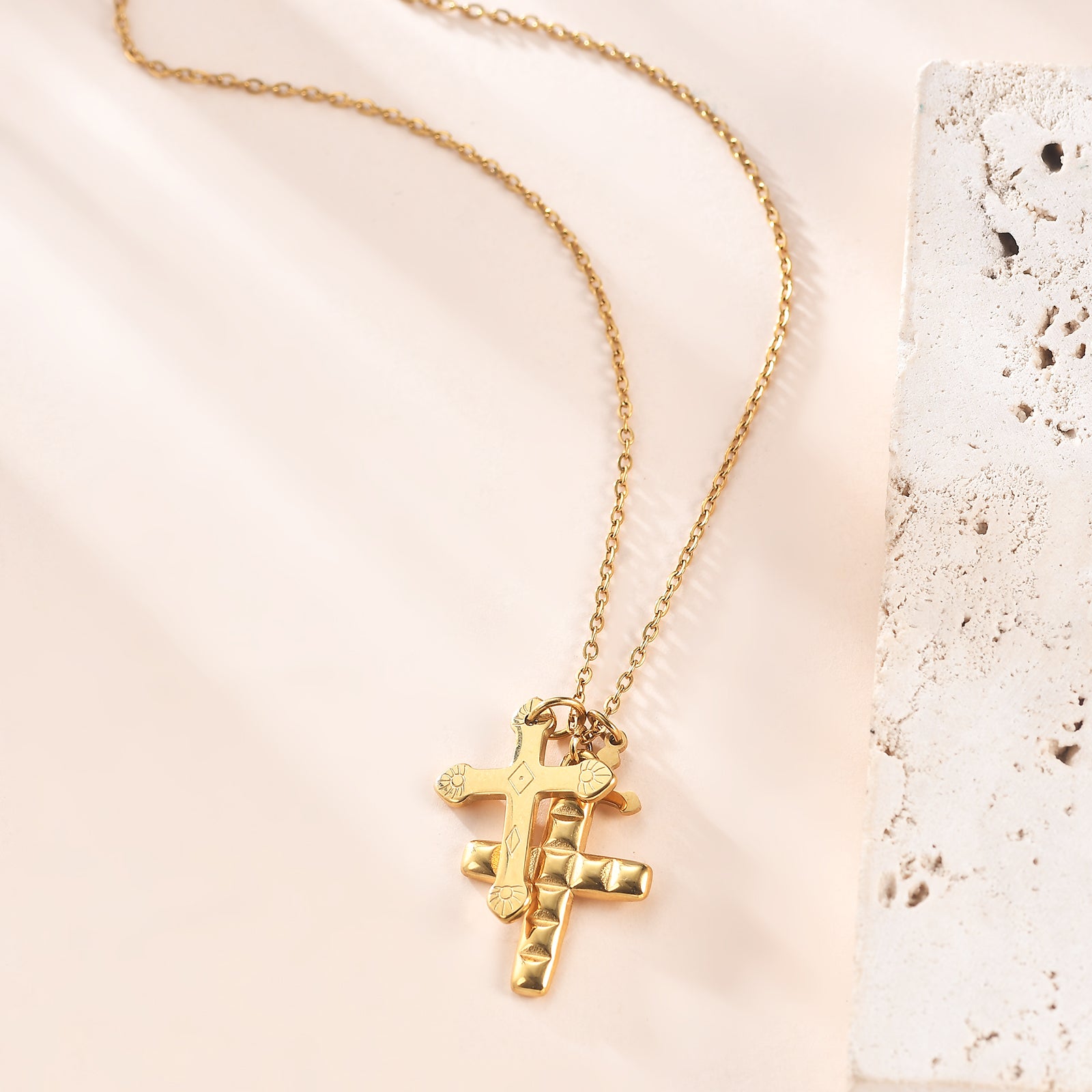 Trinity of Faith Cross Necklace
