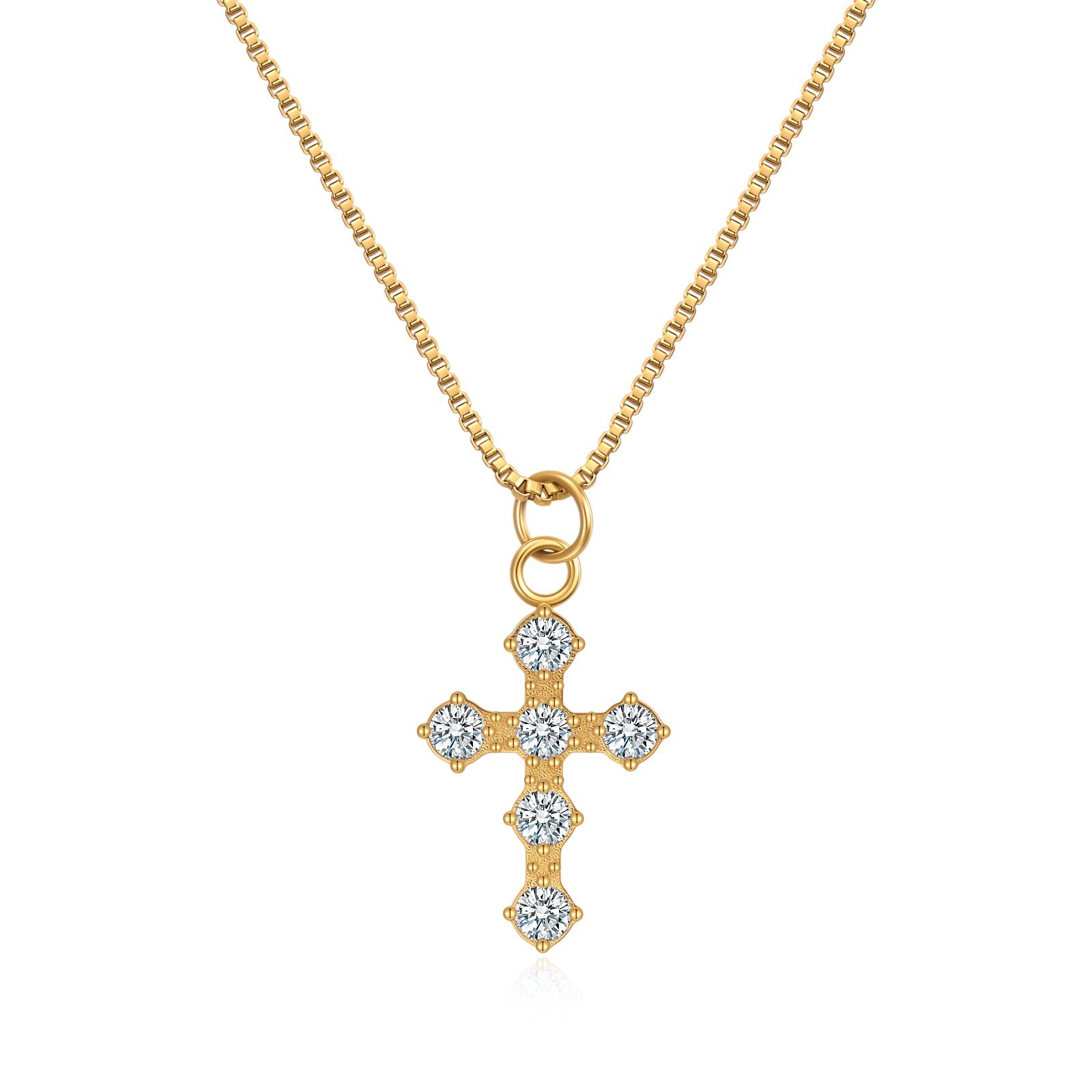 Radiant Zircon Cross Necklace