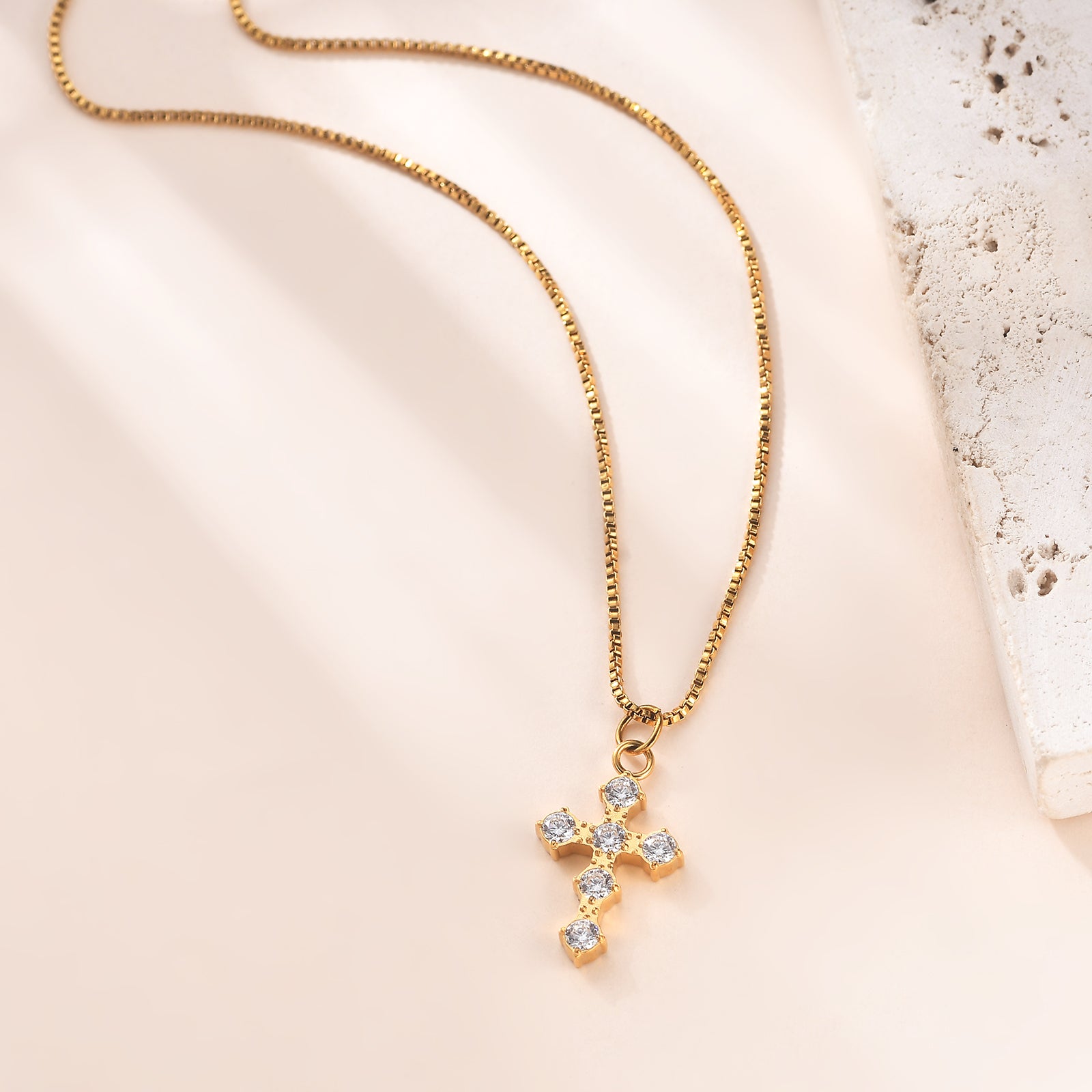 Radiant Zircon Cross Necklace