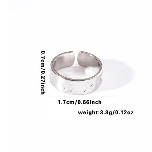 Fishtail high-end titanium steel ring fashion personality niche cross-border new palm plaid love non-fading ring