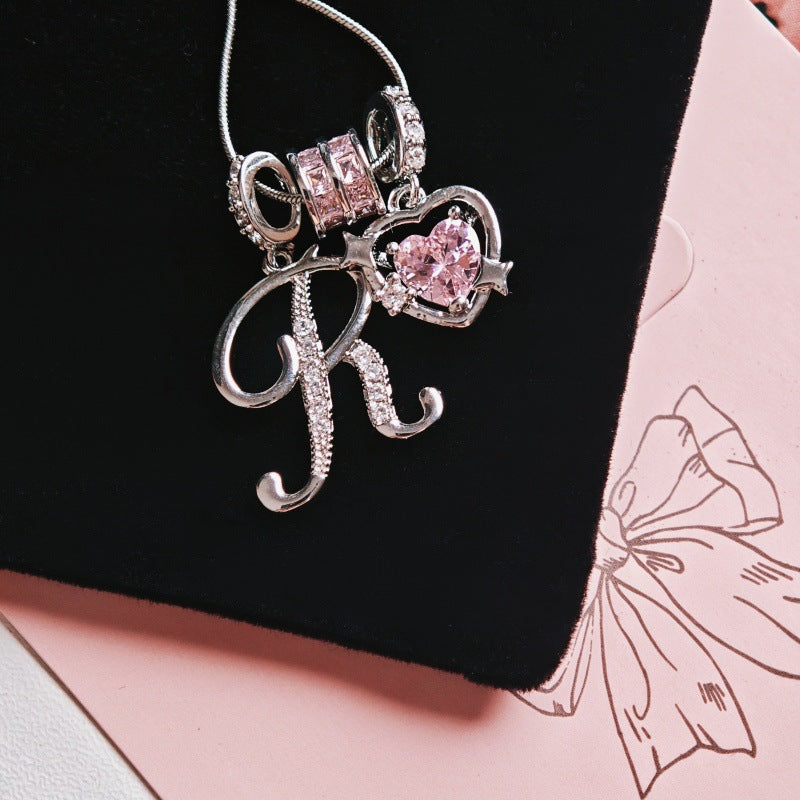 Cross-border explosion wish-love zircon English alphabet necklace series ins girlfriend gift