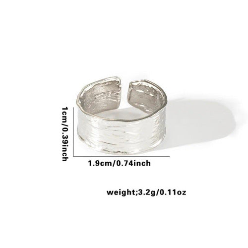 Fishtail high-end titanium steel ring fashion personality niche cross-border new palm plaid love non-fading ring