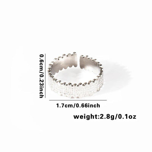 Fishtail high-end titanium steel ring fashion personality niche cross-border new palm plaid love non-fading ring