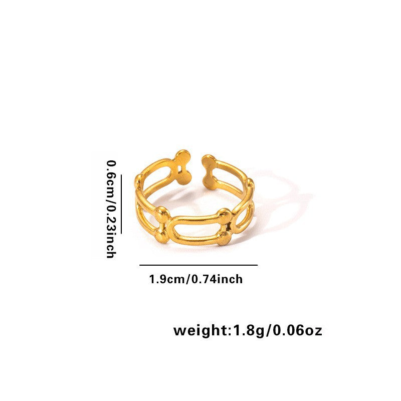 European and American fashion ins style simple titanium steel ring 18k gold-plated irregular geometric stainless steel women's jewelry hot-selling