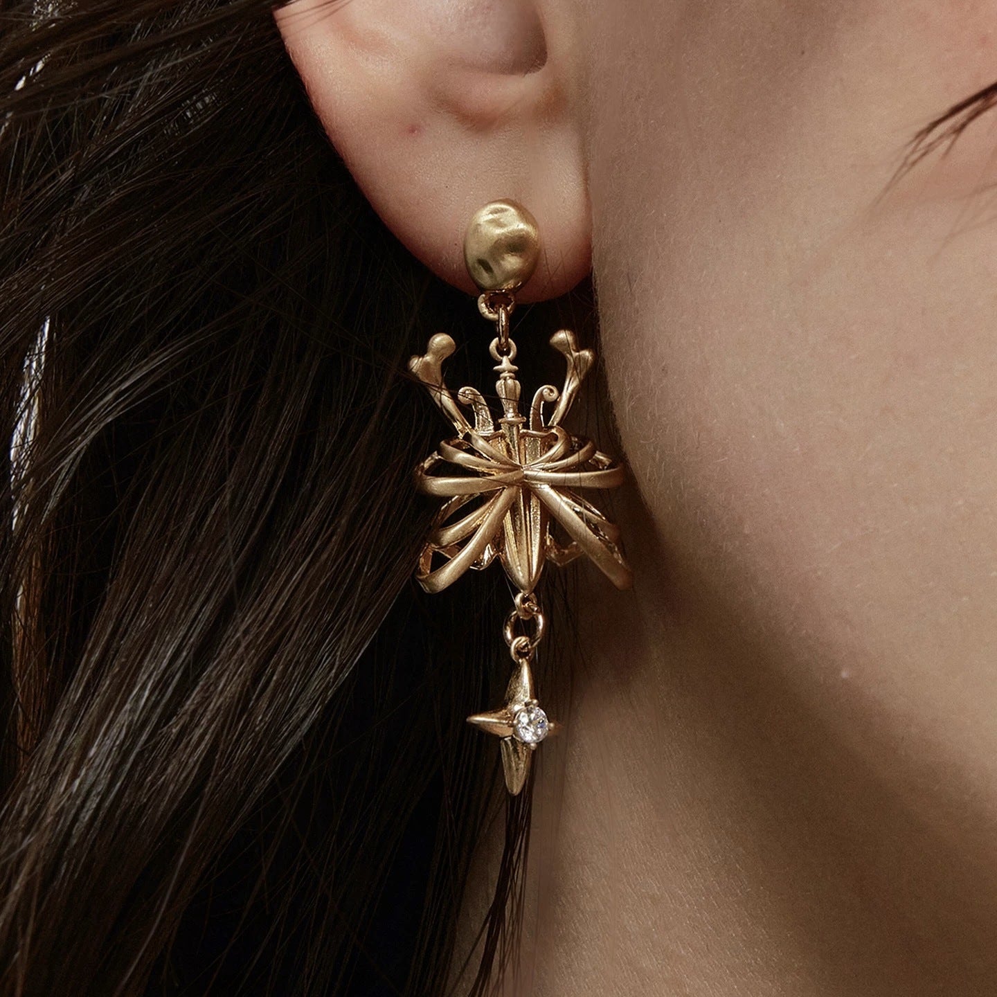 New hot-selling, sphenoid bone · symbiosis series butterfly stud earrings, high-end fashion stud earrings, earrings, women's wholesale