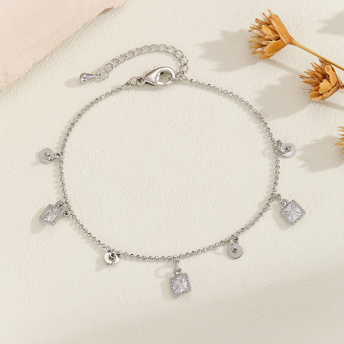 Cross-border explosive jewelry round love electroplating high-grade zircon gold-plated adjustable bracelet wholesale female