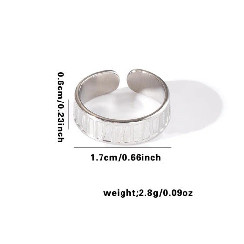 Fishtail high-end titanium steel ring fashion personality niche cross-border new palm plaid love non-fading ring