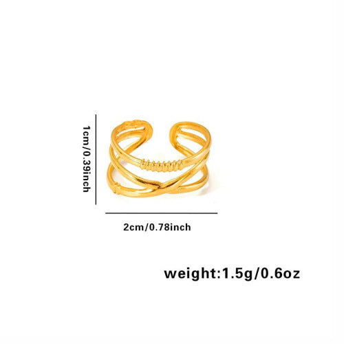 European and American fashion ins style simple titanium steel ring 18k gold-plated irregular geometric stainless steel women's jewelry hot-selling