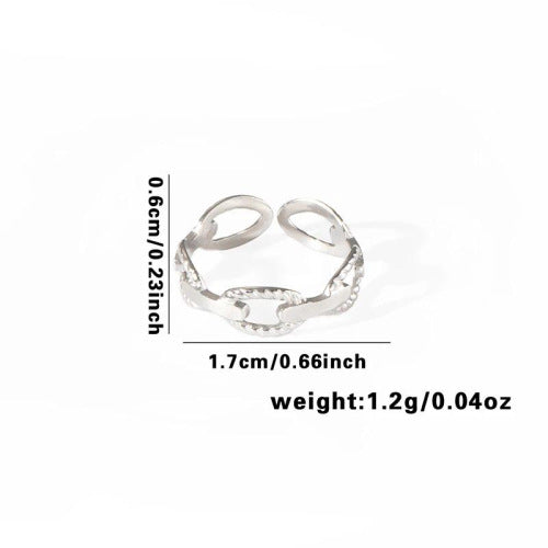 Fishtail high-end titanium steel ring fashion personality niche cross-border new palm plaid love non-fading ring
