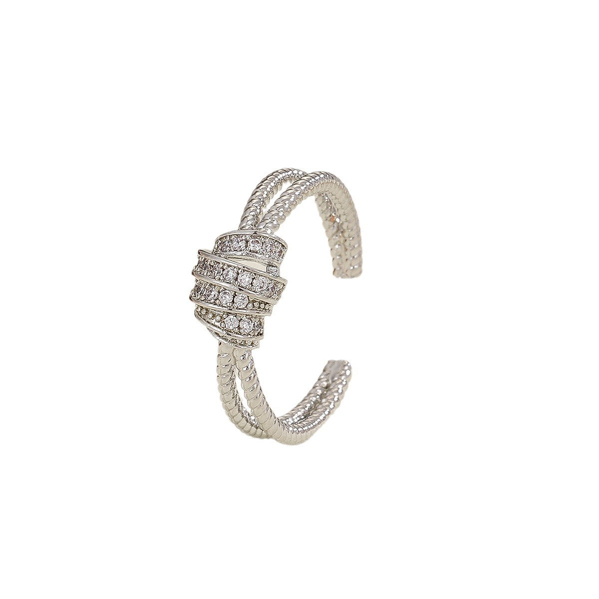 Cross-border European, American and other titanium steel rings, personalized new Japanese and Korean niche light luxury open hollow rings, women do not fade, popular