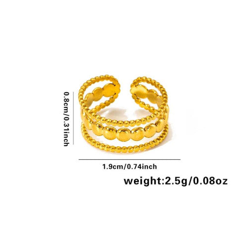 European and American fashion ins style simple titanium steel ring 18k gold-plated irregular geometric stainless steel women's jewelry hot-selling