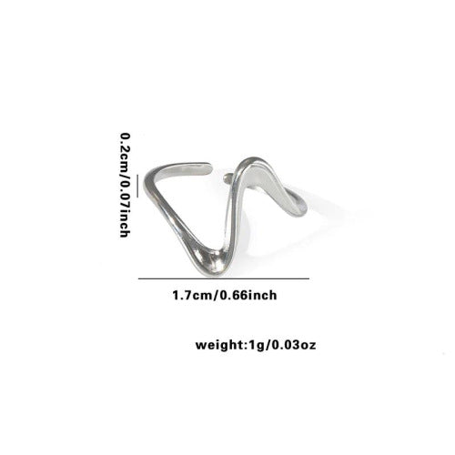 Fishtail high-end titanium steel ring fashion personality niche cross-border new palm plaid love non-fading ring