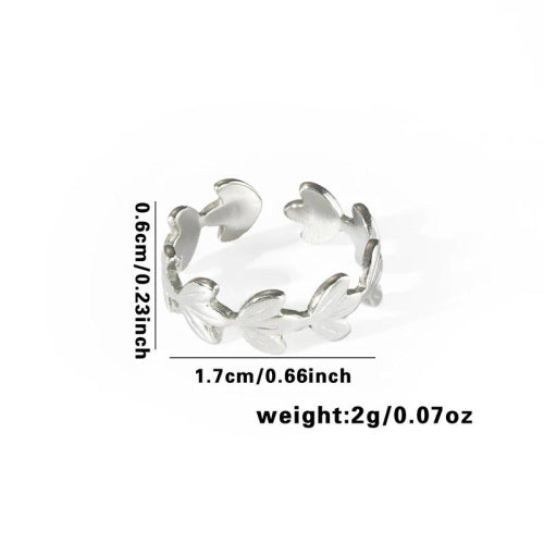 Fishtail high-end titanium steel ring fashion personality niche cross-border new palm plaid love non-fading ring