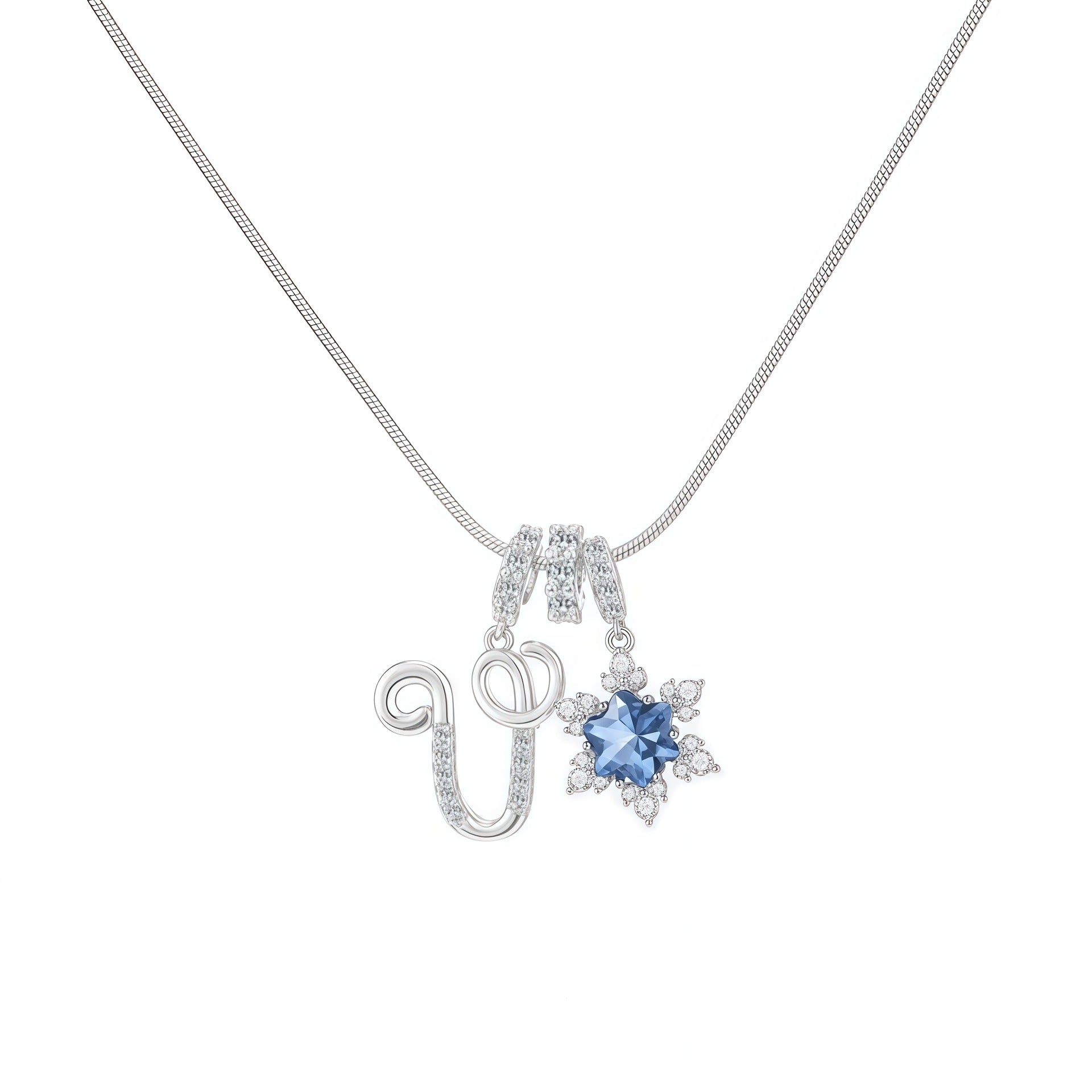 Cross-border explosion wish-love zircon English alphabet necklace series ins girlfriend gift