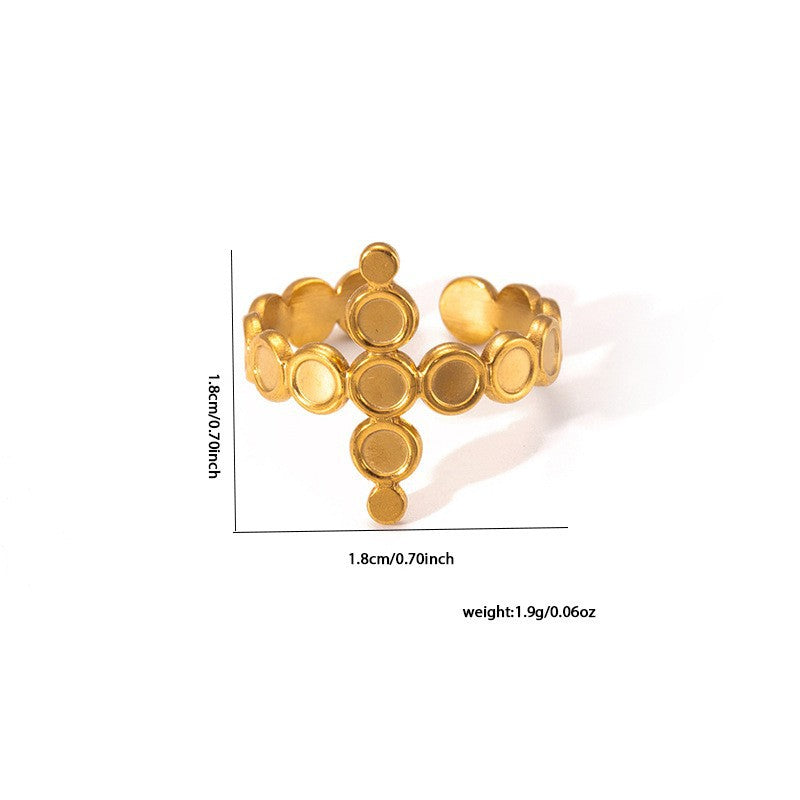 European and American fashion ins style simple titanium steel ring 18k gold-plated irregular geometric stainless steel women's jewelry hot-selling