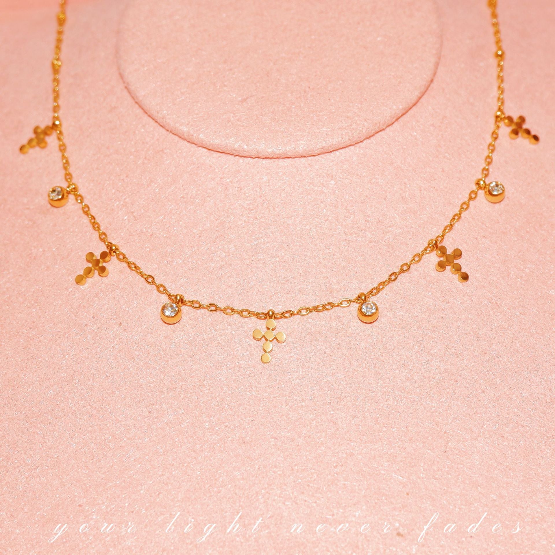 SHEIN cross-border explosion titanium steel waterproof light luxury European and American collarbone chain women