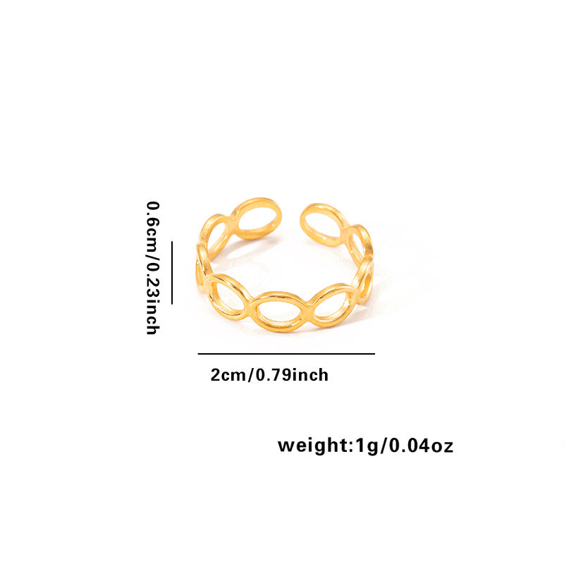 European and American fashion ins style simple titanium steel ring 18k gold-plated irregular geometric stainless steel women's jewelry hot-selling