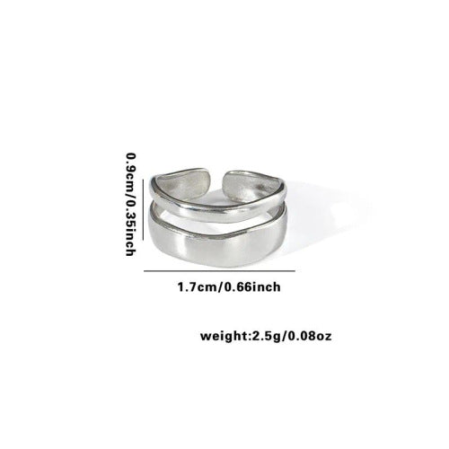 Fishtail high-end titanium steel ring fashion personality niche cross-border new palm plaid love non-fading ring