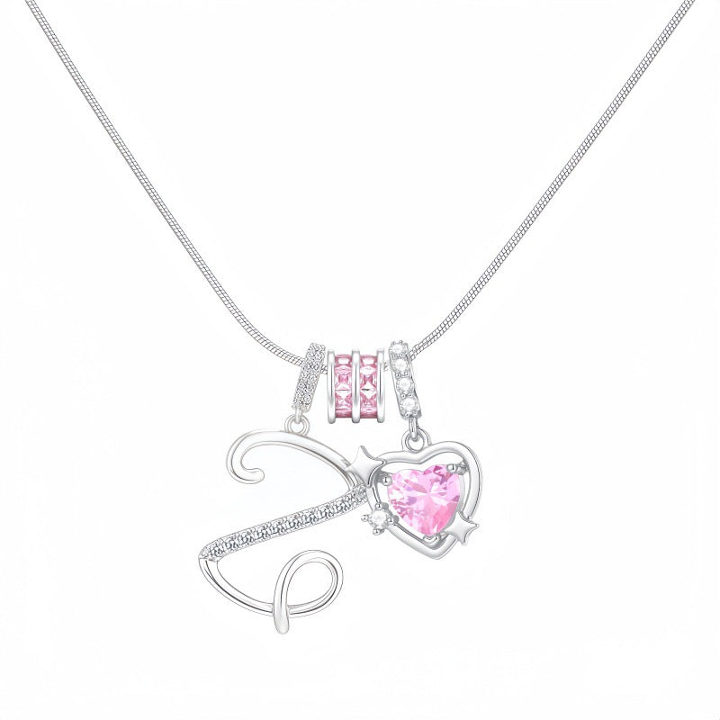 Cross-border explosion wish-love zircon English alphabet necklace series ins girlfriend gift