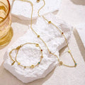 Cross-border shein explosion does not fade, titanium steel bracelet furnace electroplating 18K gold four-leaf clover versatile necklace bracelet