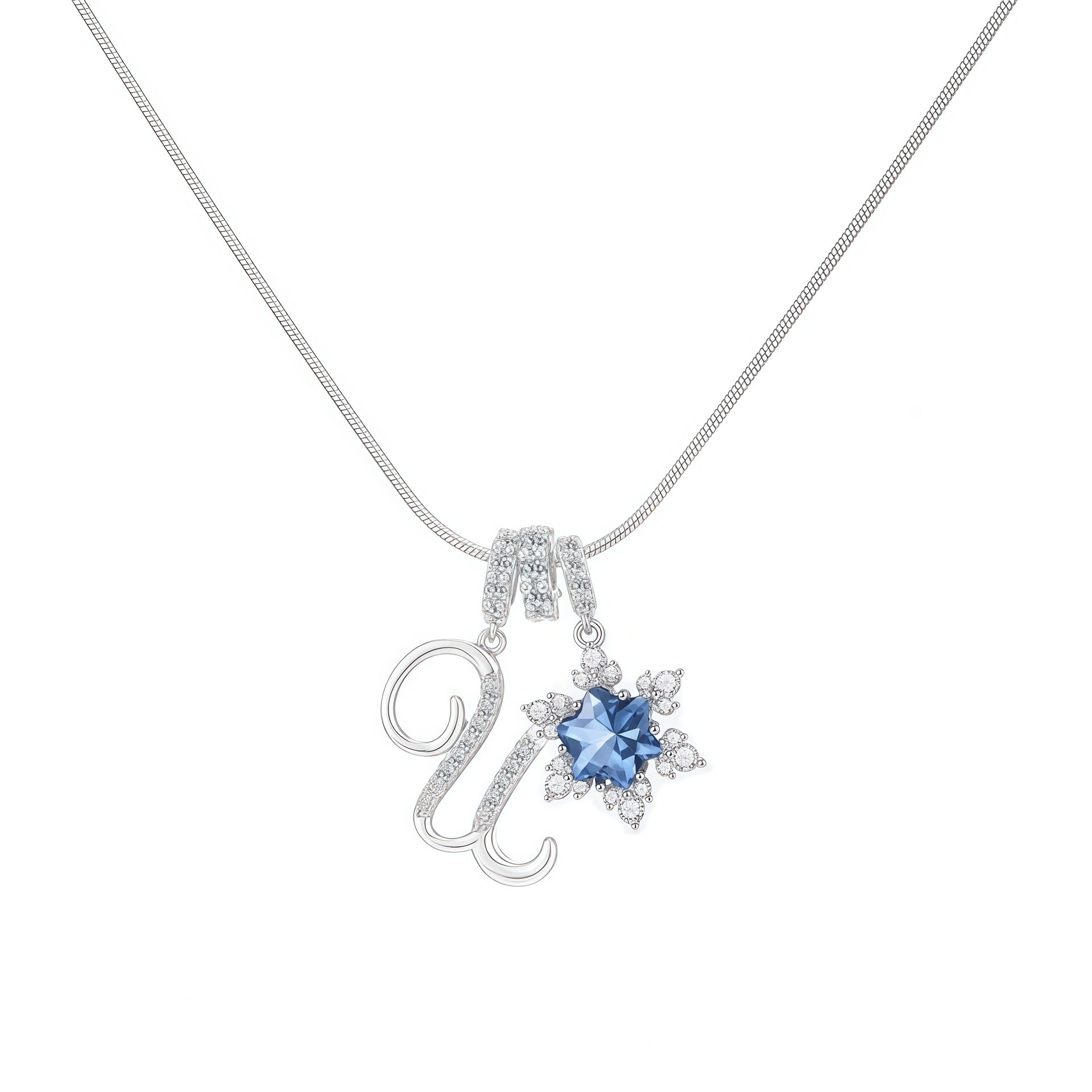 Cross-border explosion wish-love zircon English alphabet necklace series ins girlfriend gift