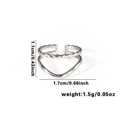 Fishtail high-end titanium steel ring fashion personality niche cross-border new palm plaid love non-fading ring
