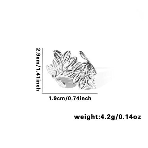 Fishtail high-end titanium steel ring fashion personality niche cross-border new palm plaid love non-fading ring