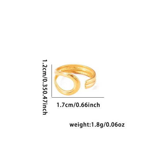European and American fashion ins style simple titanium steel ring 18k gold-plated irregular geometric stainless steel women's jewelry hot-selling