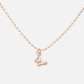 2024 new explosive gold real fritillary butterfly necklace women's retro bracelet women's versatile high-end personality stud earrings