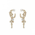 Love lock cylinder series, double-layer earrings, high-end light luxury earrings, niche design earrings, women